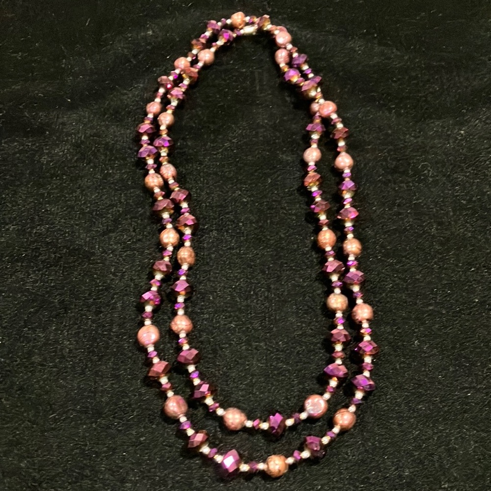 Long Purple Single Strand of Beads - G5